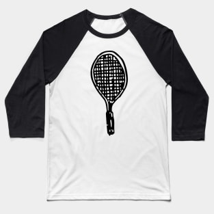 Tennis Racket Doodle Black Baseball T-Shirt